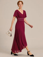 Fabulous A-Line V-Neck Chiffon Mother of the Bride Dress