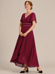 Fabulous A-Line V-Neck Chiffon Mother of the Bride Dress