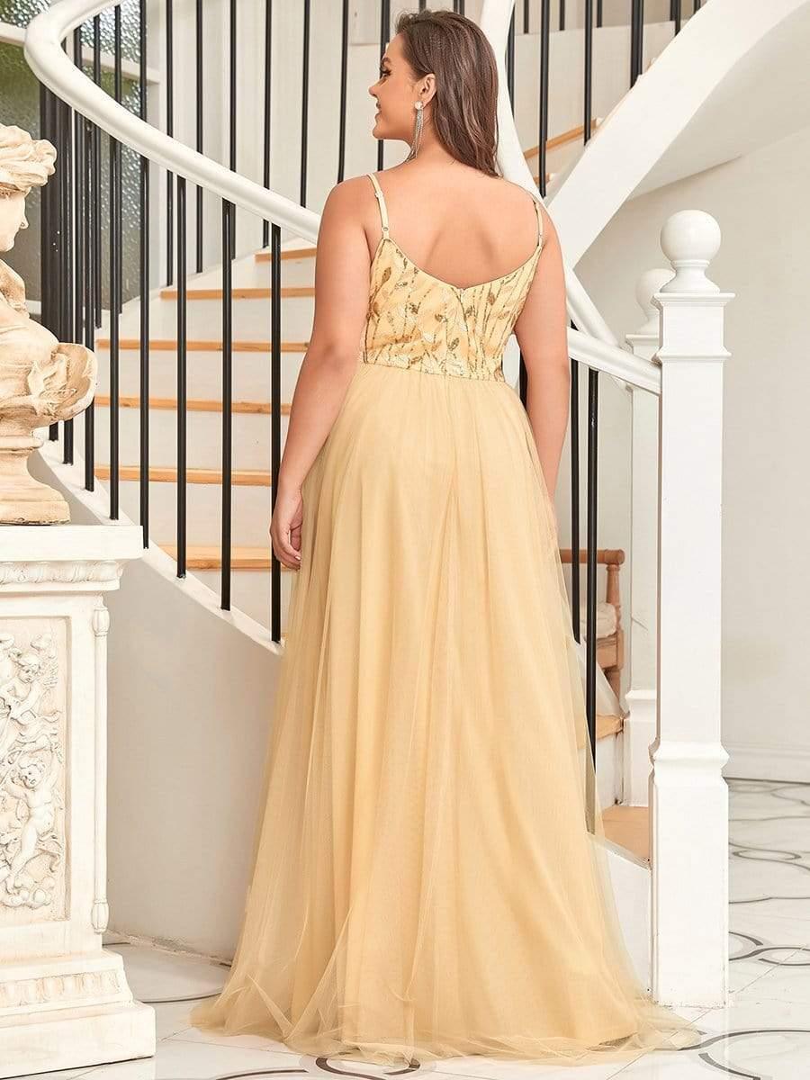 Vintage Plus Size A-Line V-Neck Embroidery Evening Dress with Spaghetti Straps