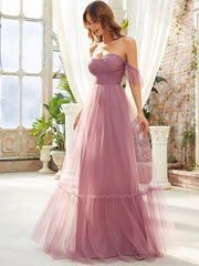Alluring Off-The-Shoulder Sweetheart A-Line Evening Dress