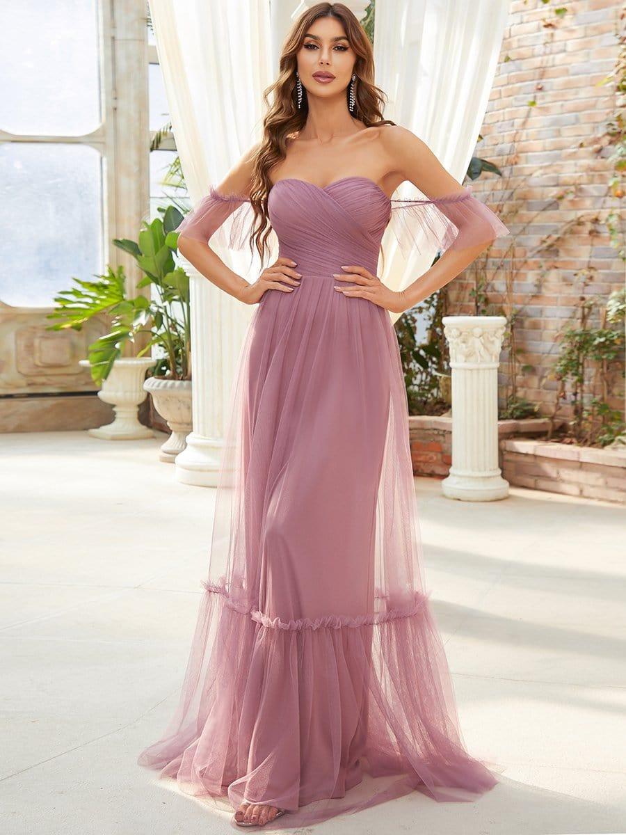 Alluring Off-The-Shoulder Sweetheart A-Line Evening Dress