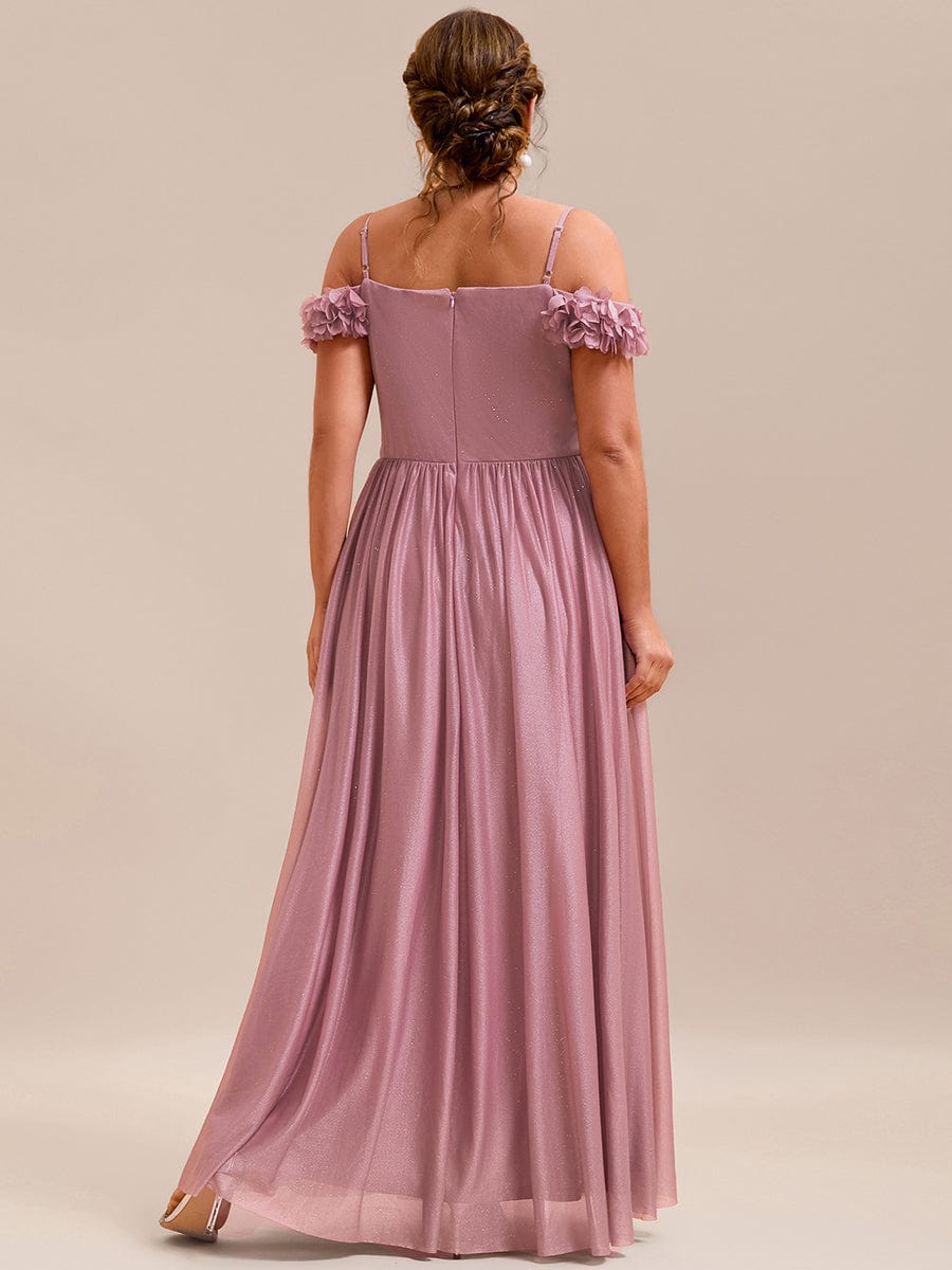 Exquisite Pleated A-Line Off-The-Shoulder Evening Dress