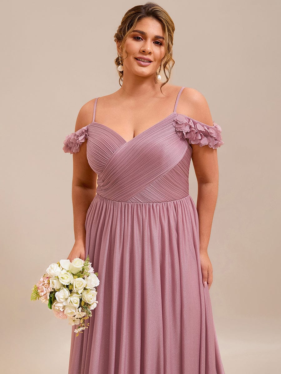 Exquisite Pleated A-Line Off-The-Shoulder Evening Dress