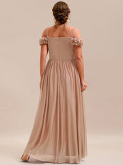 Exquisite Pleated A-Line Off-The-Shoulder Evening Dress