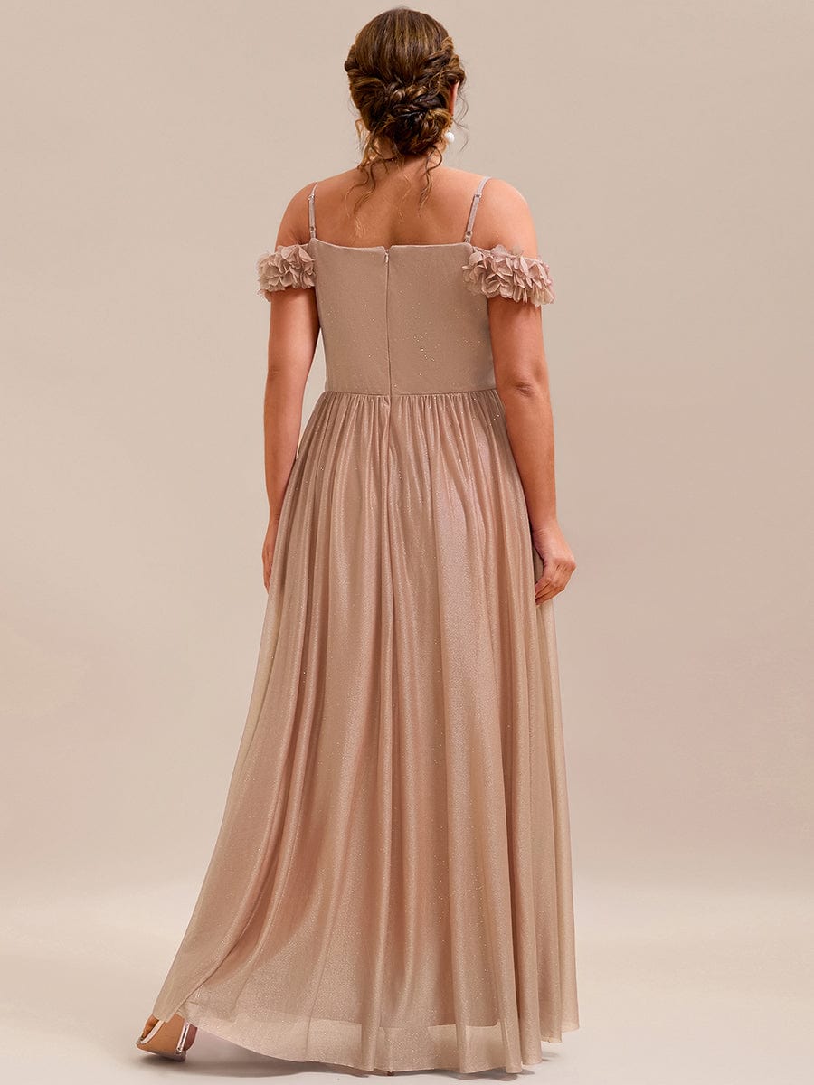 Exquisite Pleated A-Line Off-The-Shoulder Evening Dress
