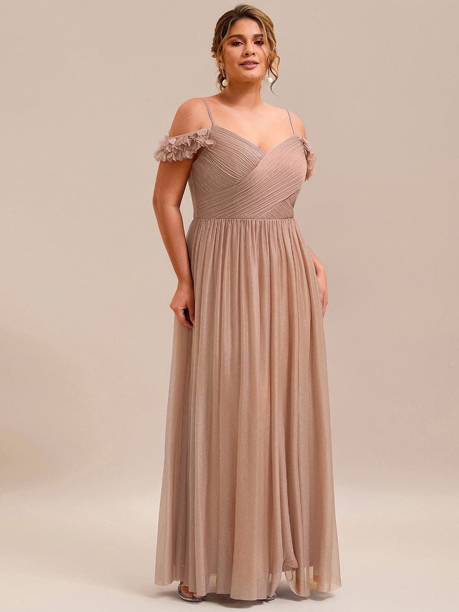 Exquisite Pleated A-Line Off-The-Shoulder Evening Dress