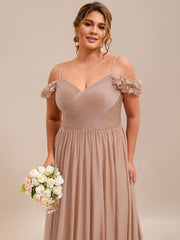 Exquisite Pleated A-Line Off-The-Shoulder Evening Dress
