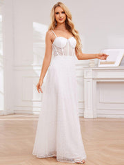 Bold Sequin See-Through Formal Evening Dress with Spaghetti Straps