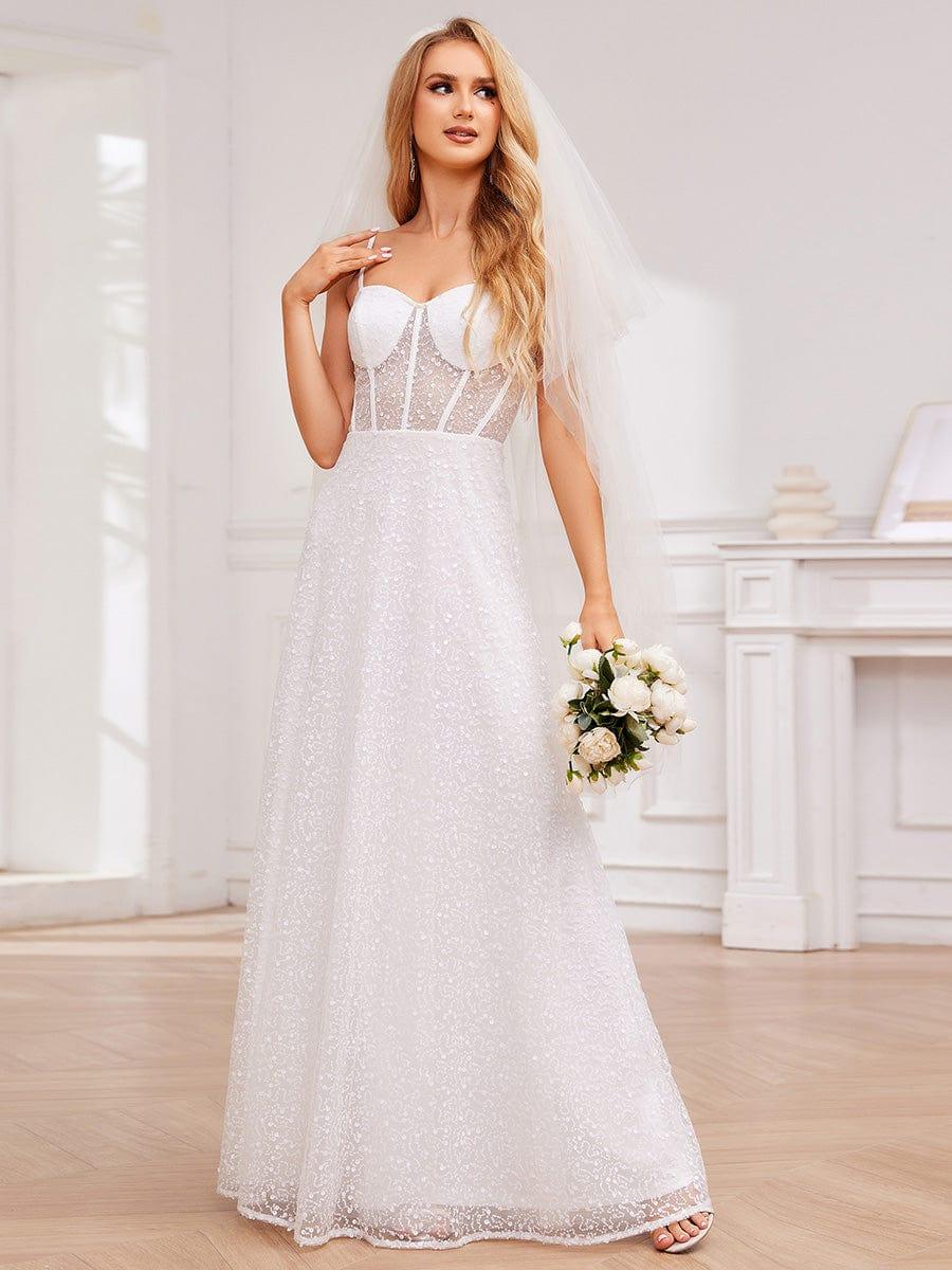 Bold Sequin See-Through Formal Evening Dress with Spaghetti Straps