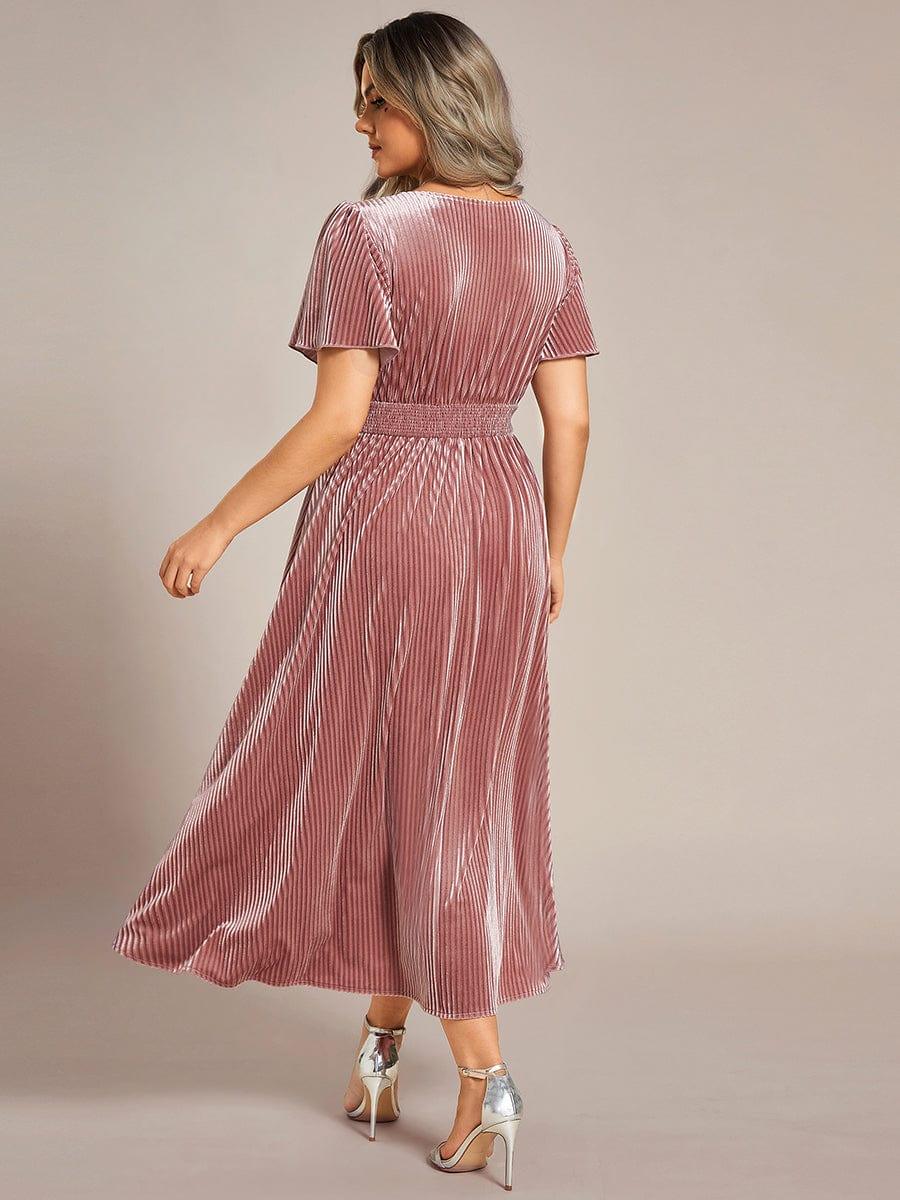 Sophisticated Plus Size A-Line Velvet Fall Wedding Guest Dress
