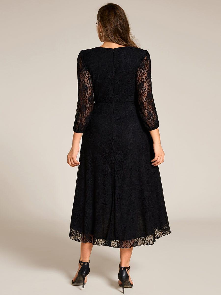 Fabulous Lace A-Line V-Neck Wedding Guest Dress with Long Sleeves