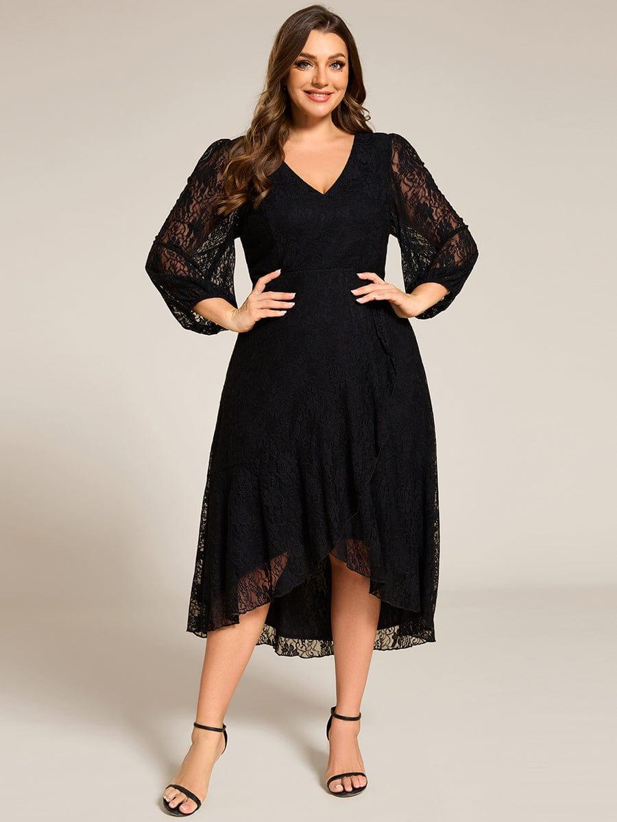 Fabulous Lace A-Line V-Neck Wedding Guest Dress with Long Sleeves