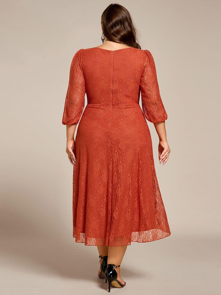 Fabulous Lace A-Line V-Neck Wedding Guest Dress with Long Sleeves
