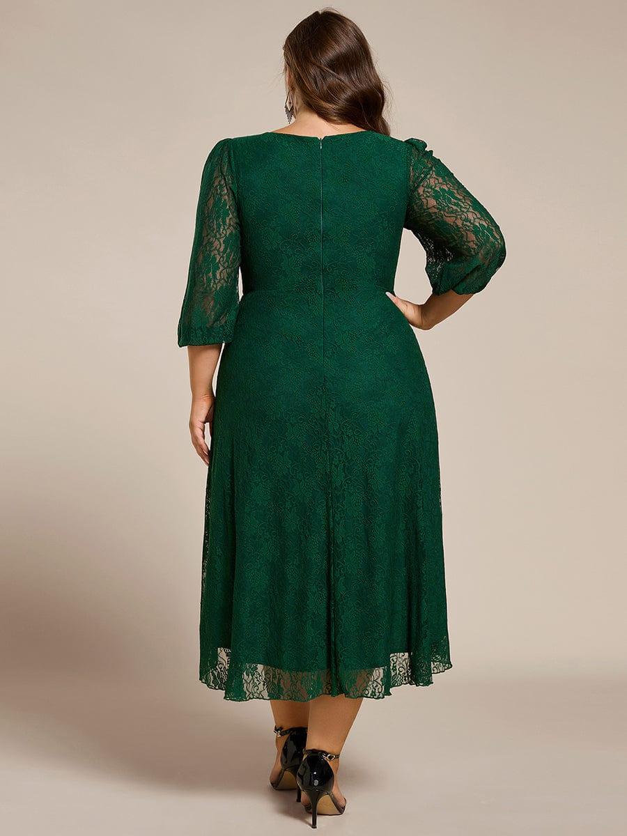 Fabulous Lace A-Line V-Neck Wedding Guest Dress with Long Sleeves