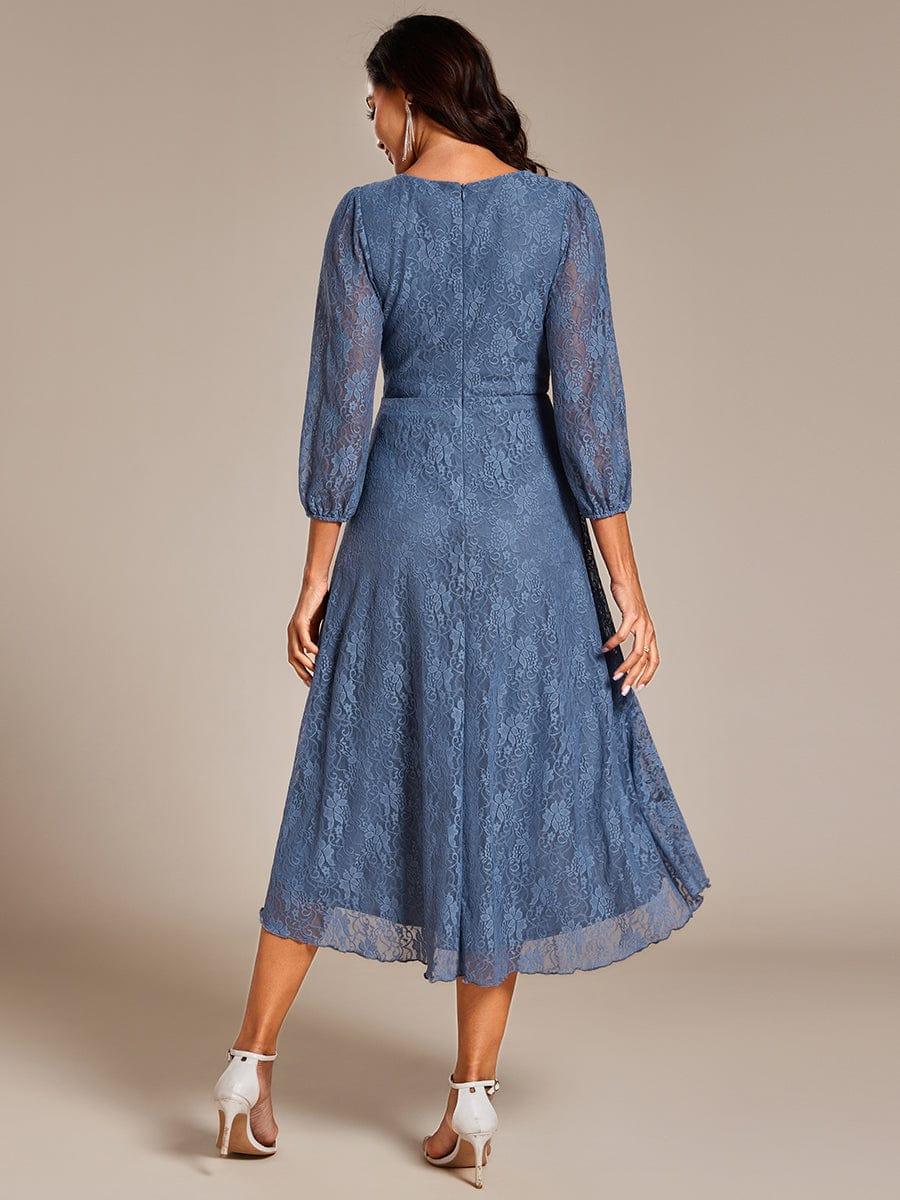 Fabulous Lace A-Line V-Neck Wedding Guest Dress with Long Sleeves