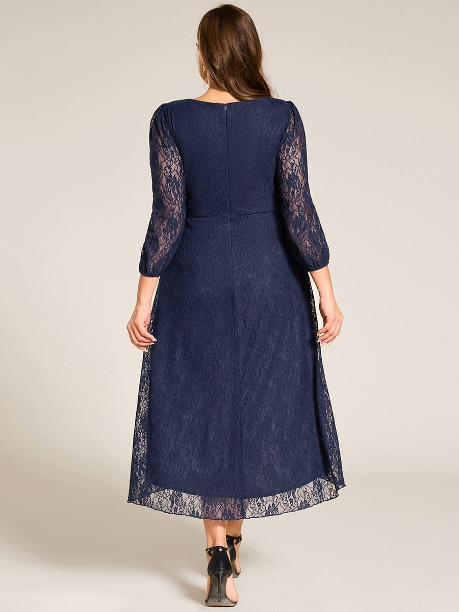 Fabulous Lace A-Line V-Neck Wedding Guest Dress with Long Sleeves