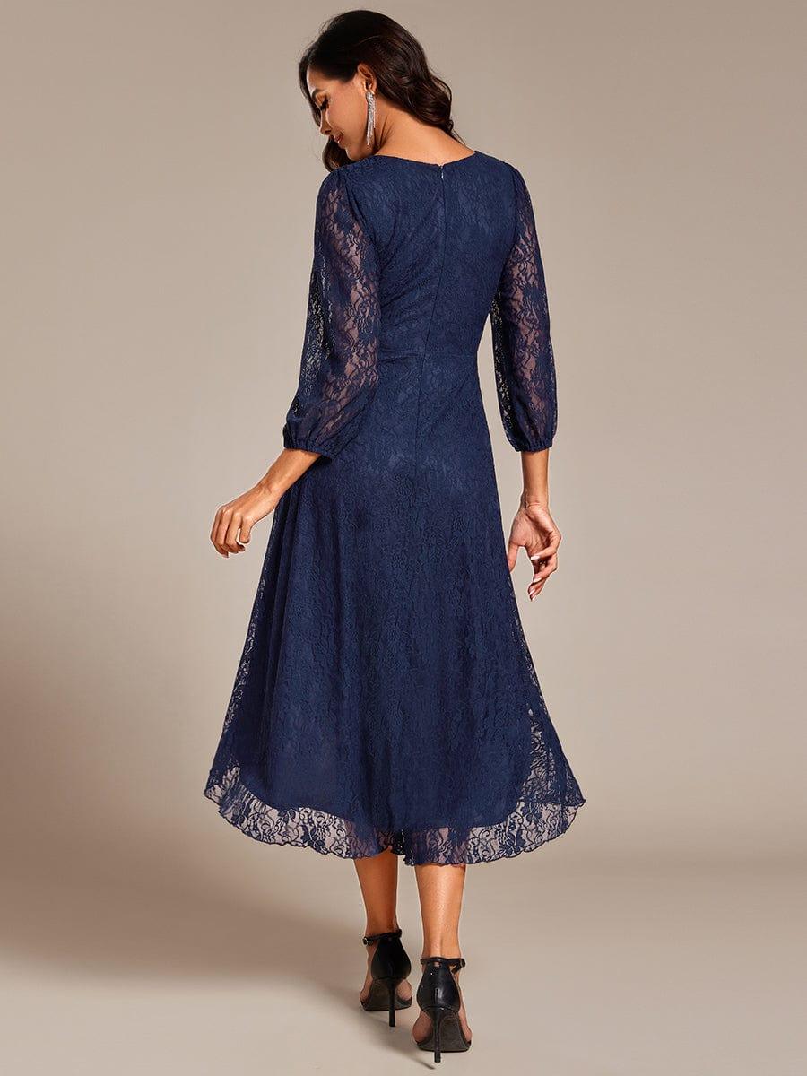 Fabulous Lace A-Line V-Neck Wedding Guest Dress with Long Sleeves
