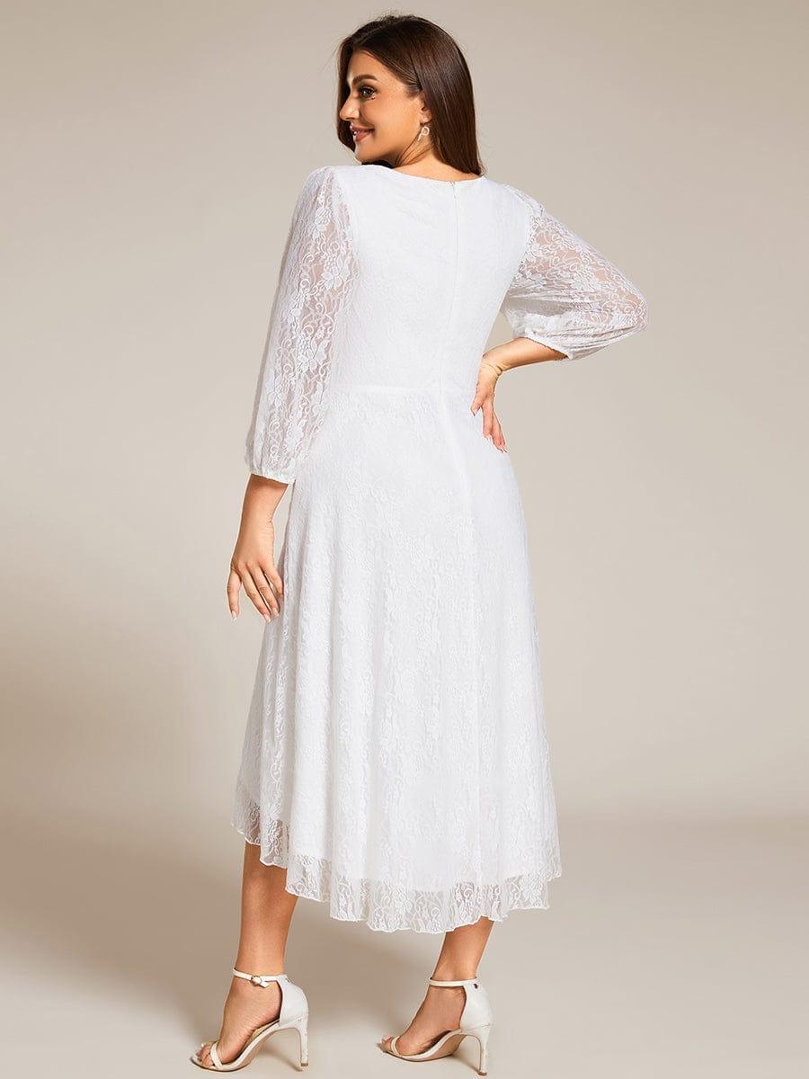 Fabulous Lace A-Line V-Neck Wedding Guest Dress with Long Sleeves