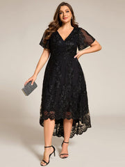Charming Asymmetrical A-Line V Neck Mother of the Bride Dress