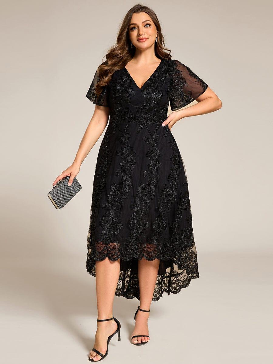Charming Asymmetrical A-Line V Neck Mother of the Bride Dress