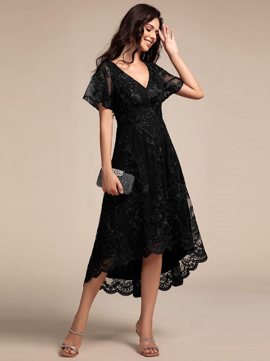Charming Asymmetrical A-Line V Neck Mother of the Bride Dress