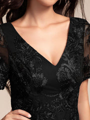 Charming Asymmetrical A-Line V Neck Mother of the Bride Dress