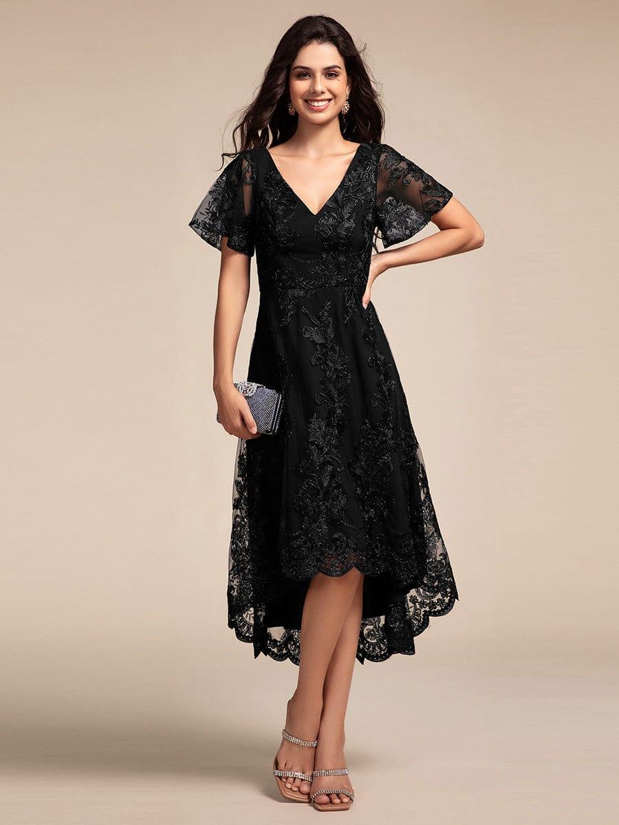 Charming Asymmetrical A-Line V Neck Mother of the Bride Dress
