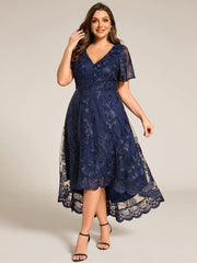 Charming Asymmetrical A-Line V Neck Mother of the Bride Dress