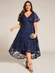 Charming Asymmetrical A-Line V Neck Mother of the Bride Dress