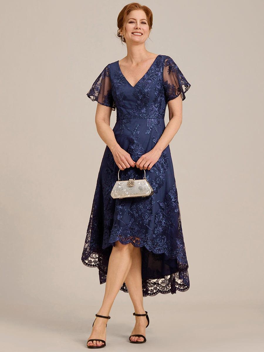 Charming Asymmetrical A-Line V Neck Mother of the Bride Dress