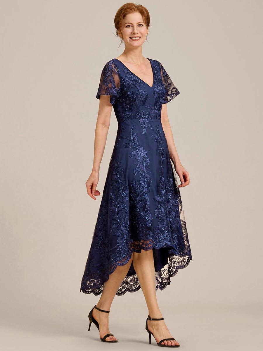 Charming Asymmetrical A-Line V Neck Mother of the Bride Dress
