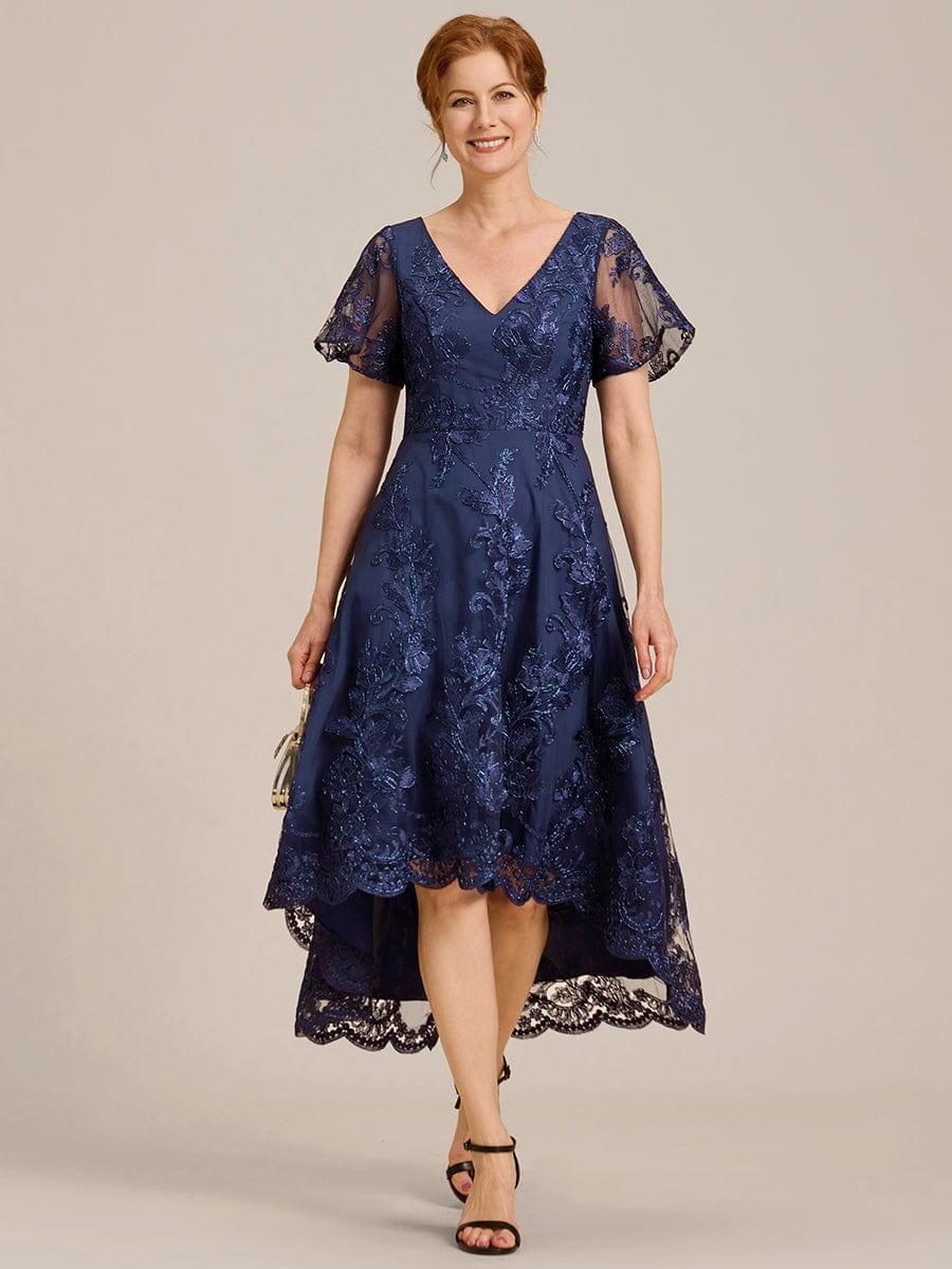 Charming Asymmetrical A-Line V Neck Mother of the Bride Dress