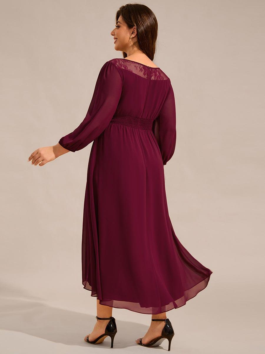 Glamorous Long Sleeves A-Line Chiffon Wedding Guest Dress