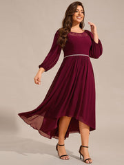 Glamorous Long Sleeves A-Line Chiffon Wedding Guest Dress