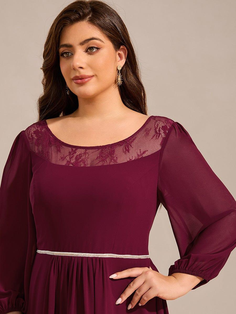Glamorous Long Sleeves A-Line Chiffon Wedding Guest Dress