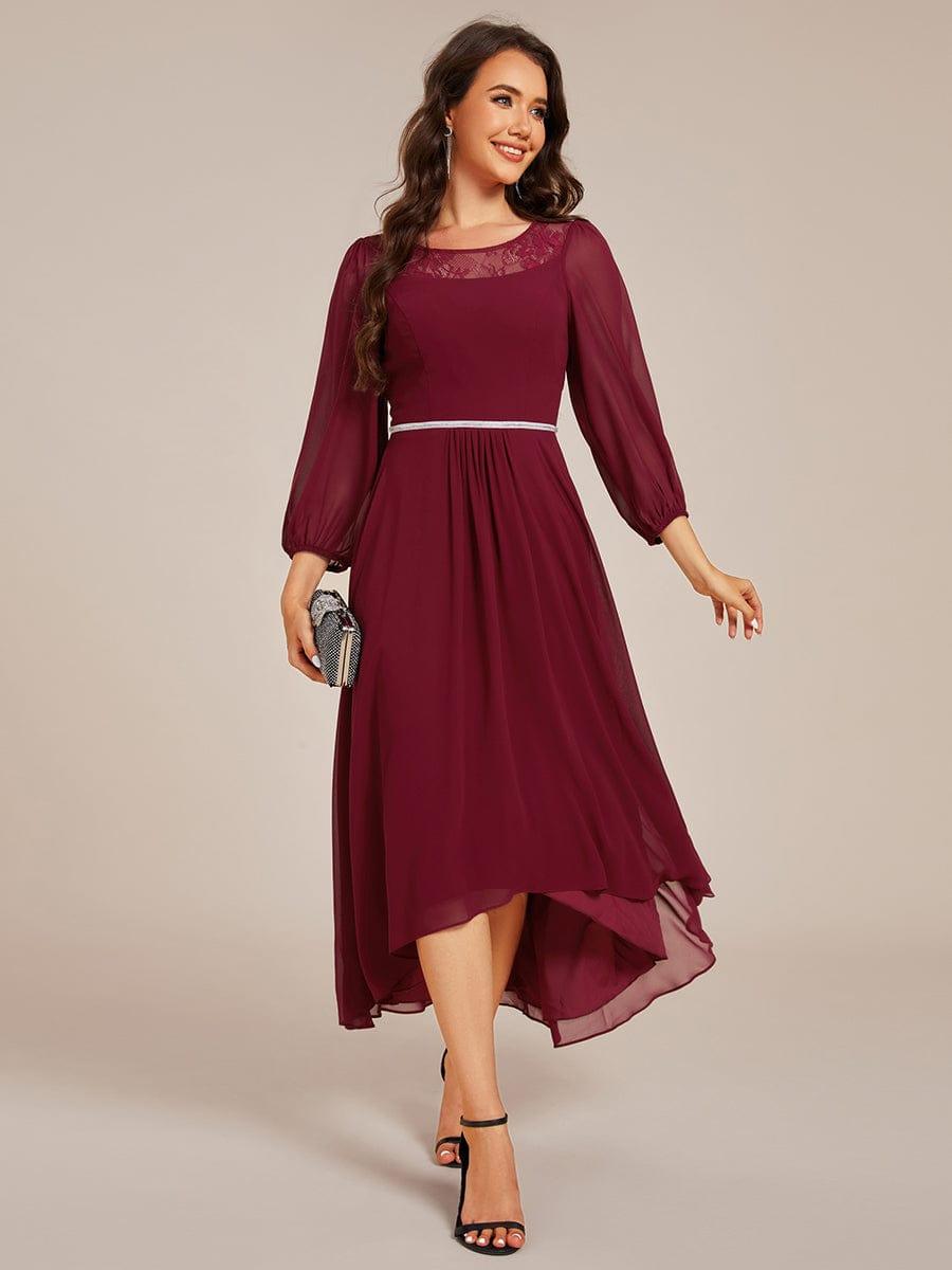 Glamorous Long Sleeves A-Line Chiffon Wedding Guest Dress