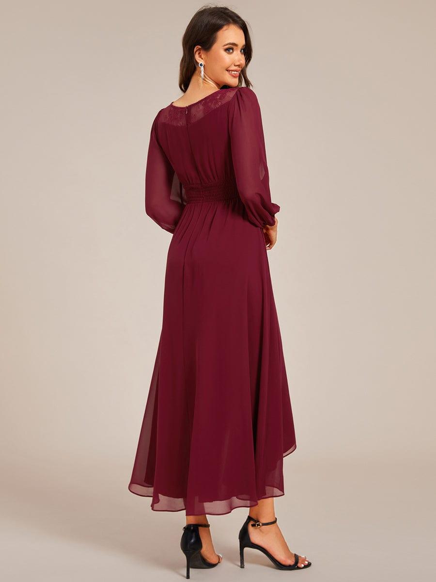 Glamorous Long Sleeves A-Line Chiffon Wedding Guest Dress