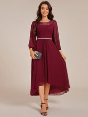 Glamorous Long Sleeves A-Line Chiffon Wedding Guest Dress