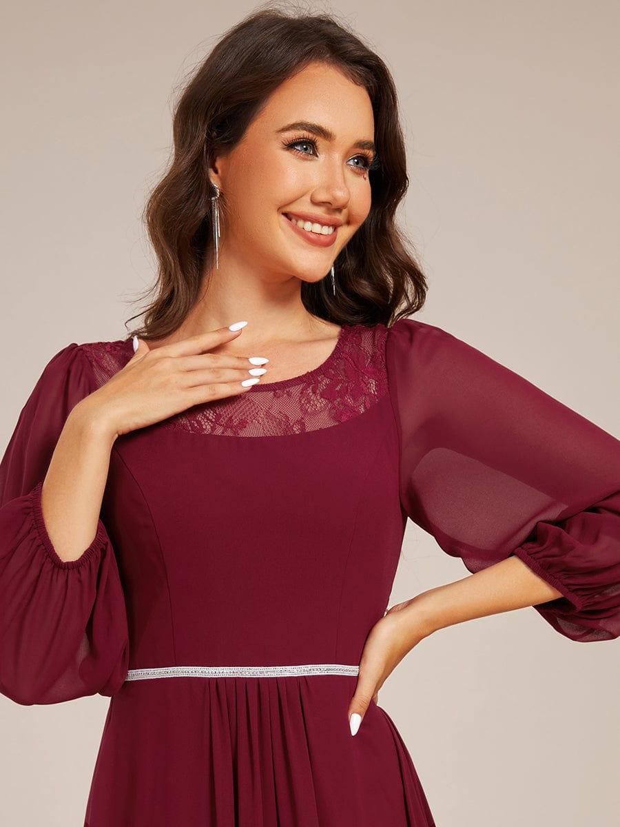 Glamorous Long Sleeves A-Line Chiffon Wedding Guest Dress