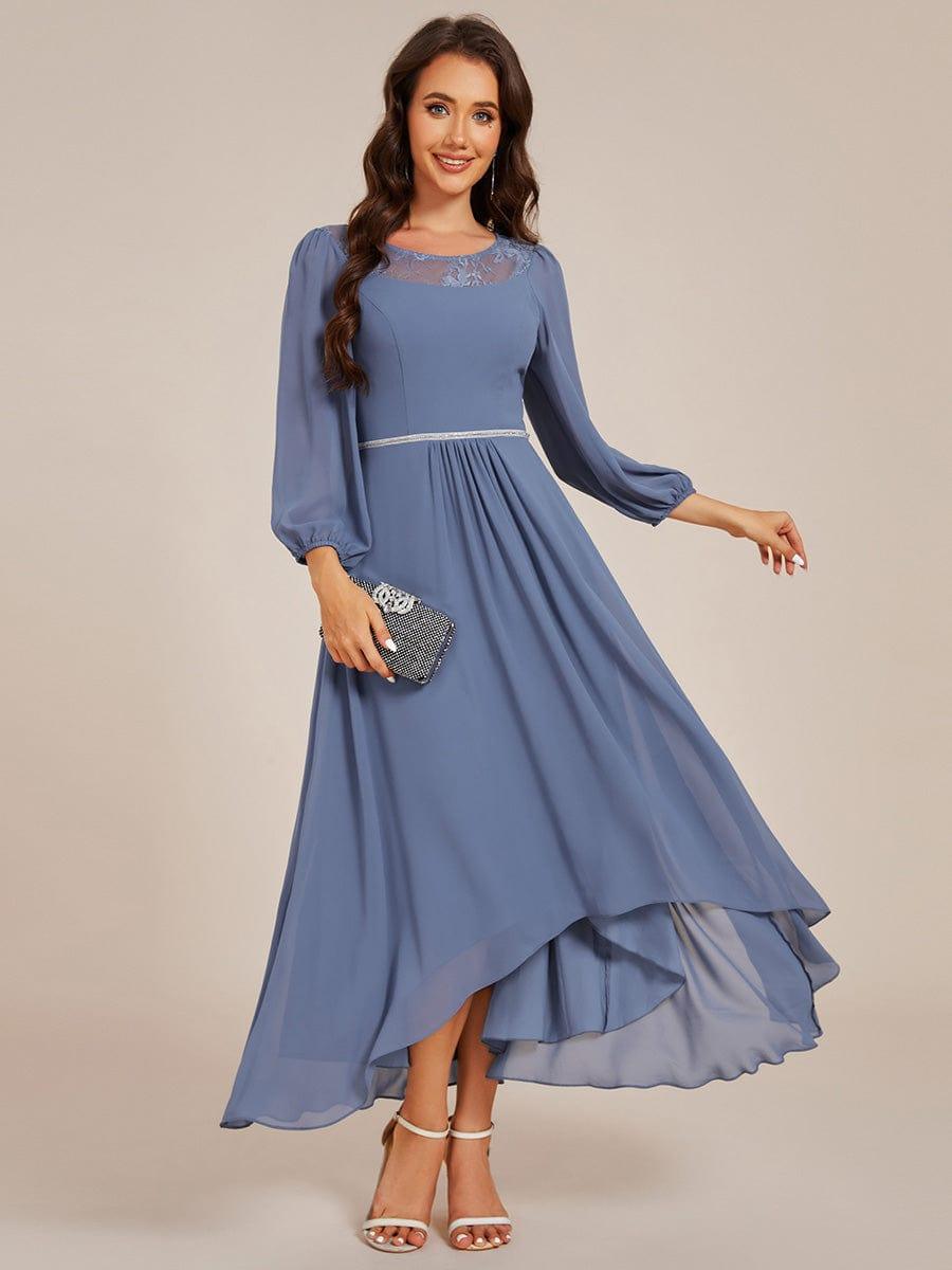 Glamorous Long Sleeves A-Line Chiffon Wedding Guest Dress