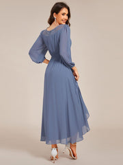 Glamorous Long Sleeves A-Line Chiffon Wedding Guest Dress