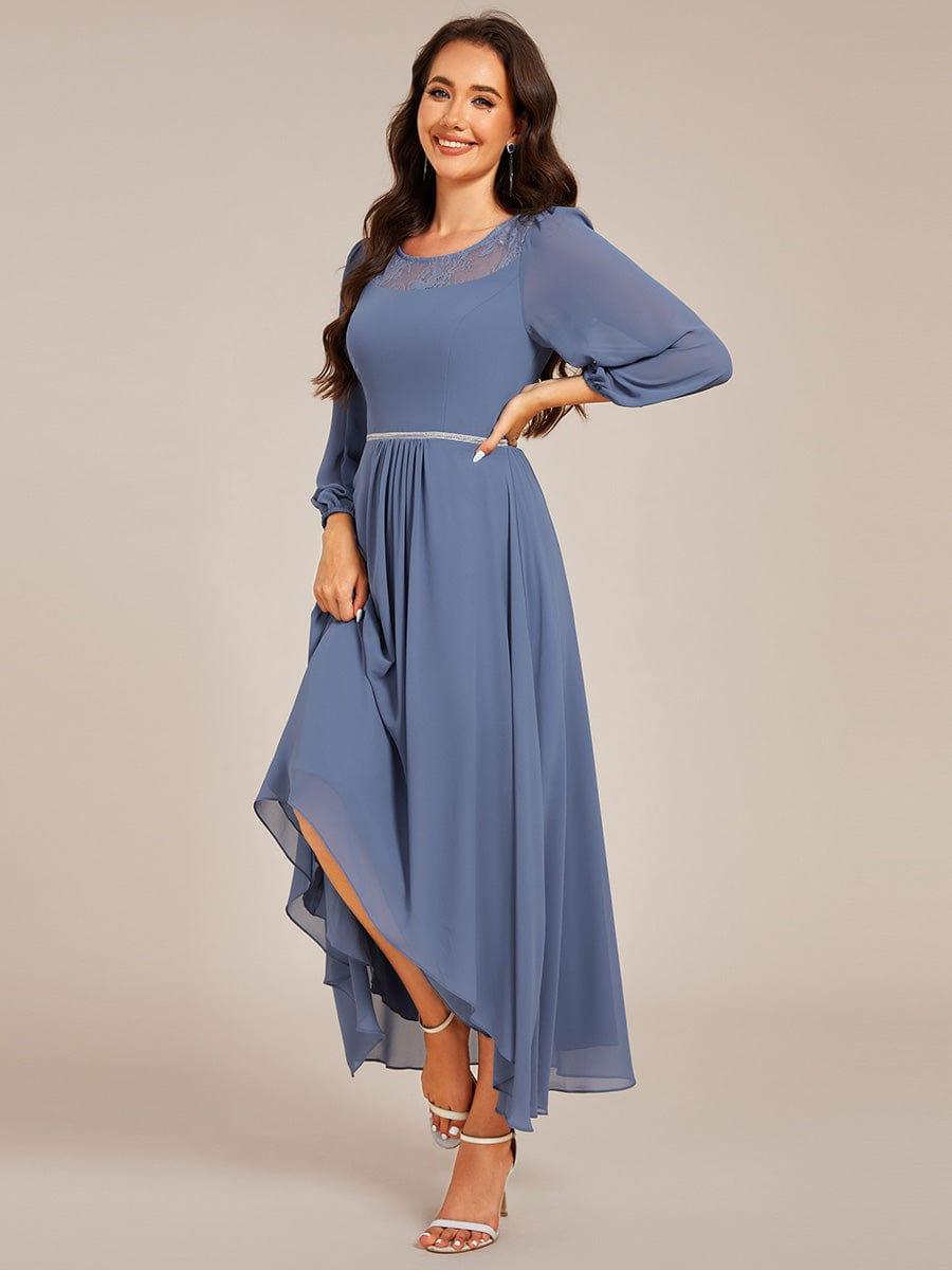 Glamorous Long Sleeves A-Line Chiffon Wedding Guest Dress