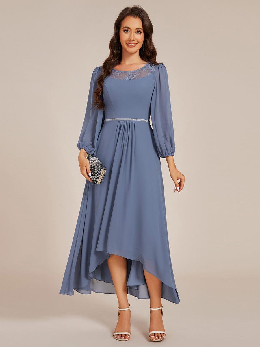 Glamorous Long Sleeves A-Line Chiffon Wedding Guest Dress