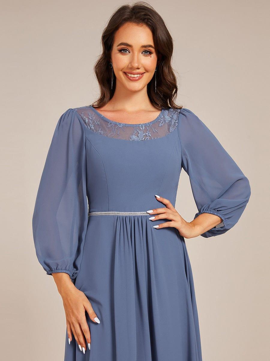 Glamorous Long Sleeves A-Line Chiffon Wedding Guest Dress