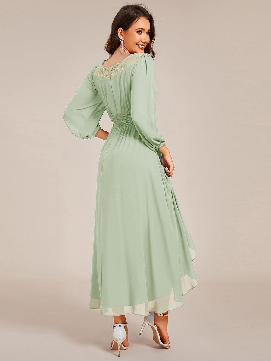Glamorous Long Sleeves A-Line Chiffon Wedding Guest Dress