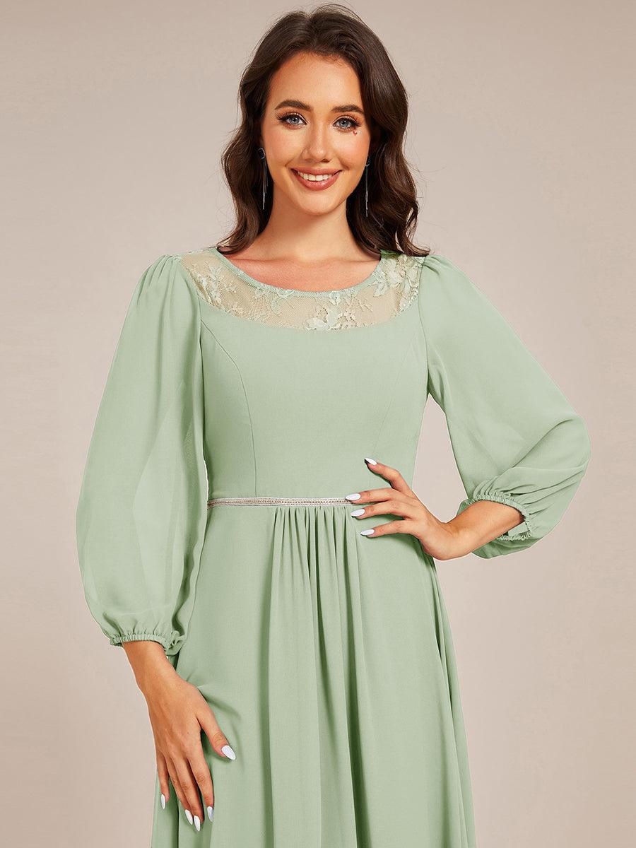 Glamorous Long Sleeves A-Line Chiffon Wedding Guest Dress