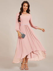 Glamorous Long Sleeves A-Line Chiffon Wedding Guest Dress