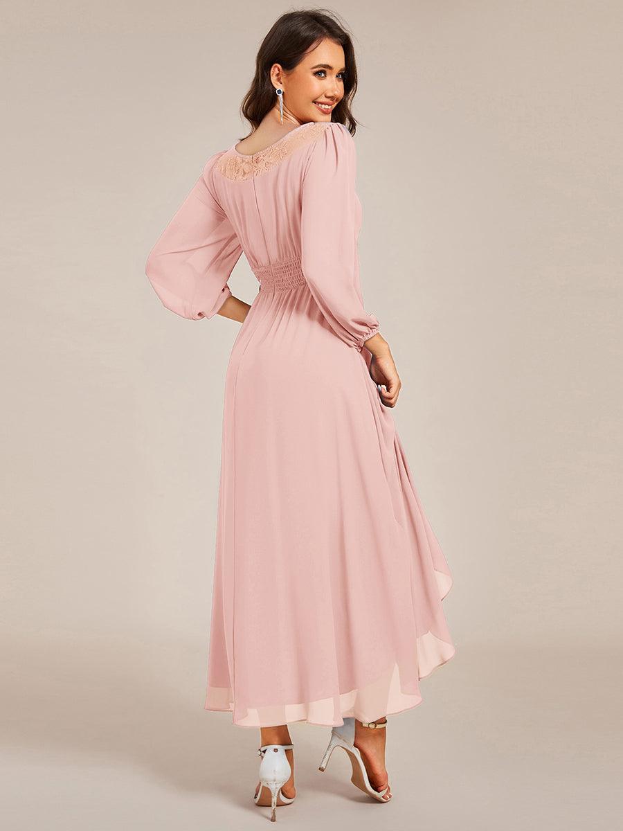 Glamorous Long Sleeves A-Line Chiffon Wedding Guest Dress