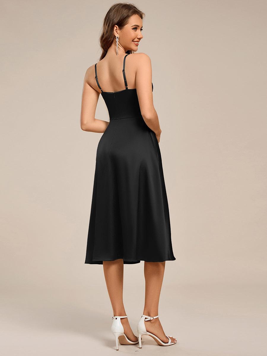 Enchanting Spaghetti Straps A-Line Satin Wedding Guest Dress