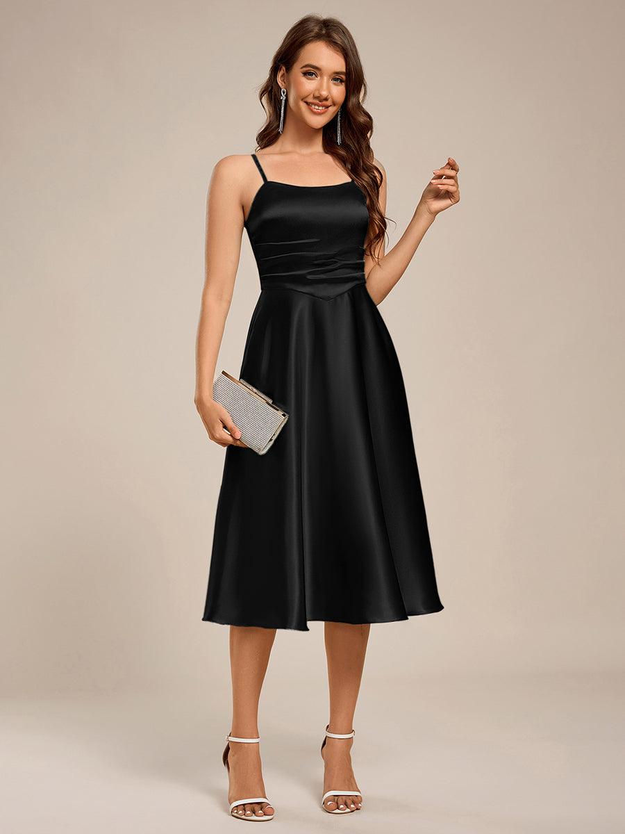 Enchanting Spaghetti Straps A-Line Satin Wedding Guest Dress